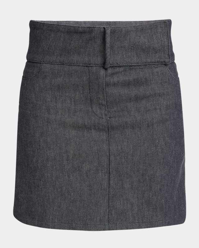 Belted Denim Mini Skirt